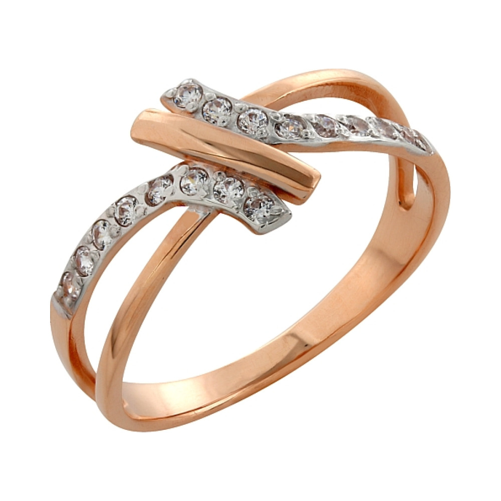 Золотое кольцо с фианитами № 99243