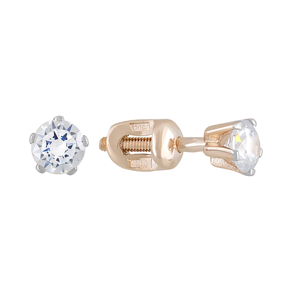 Пуссеты с фианитом № 122181