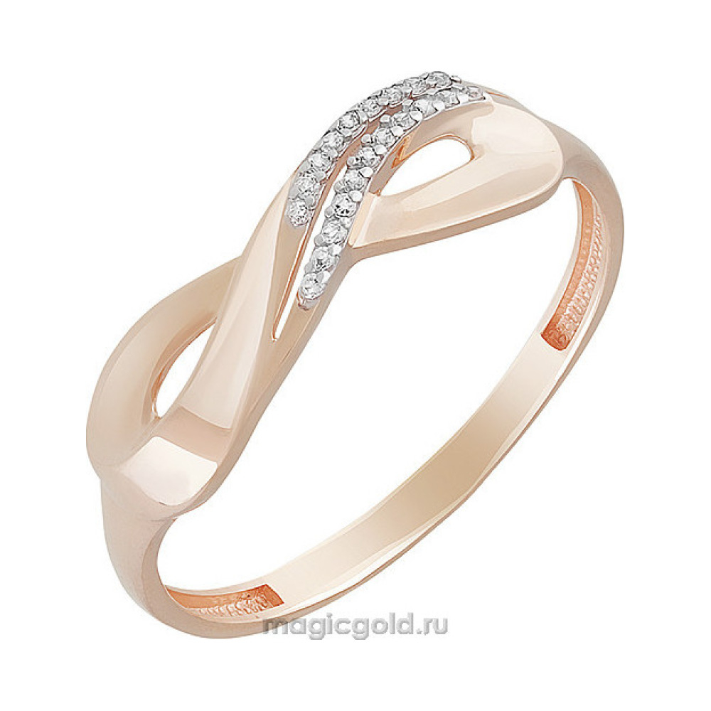 Золотое кольцо с фианитом № 160198