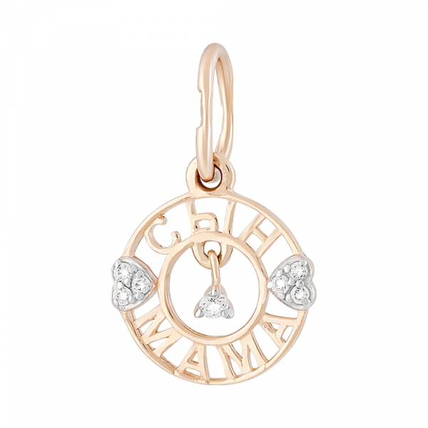 Золотая подвеска с фианитами № 129021