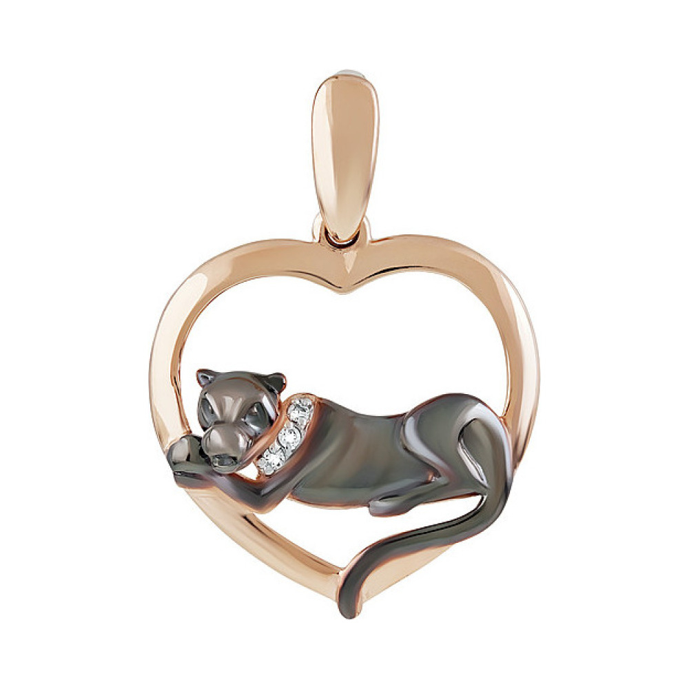 Золотая подвеска с фианитом № 138010