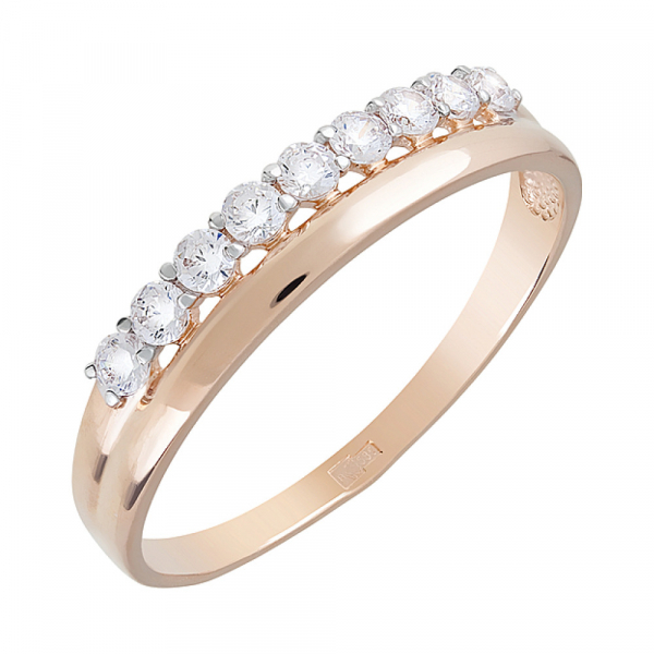 Золотое кольцо с фианитами № 123744