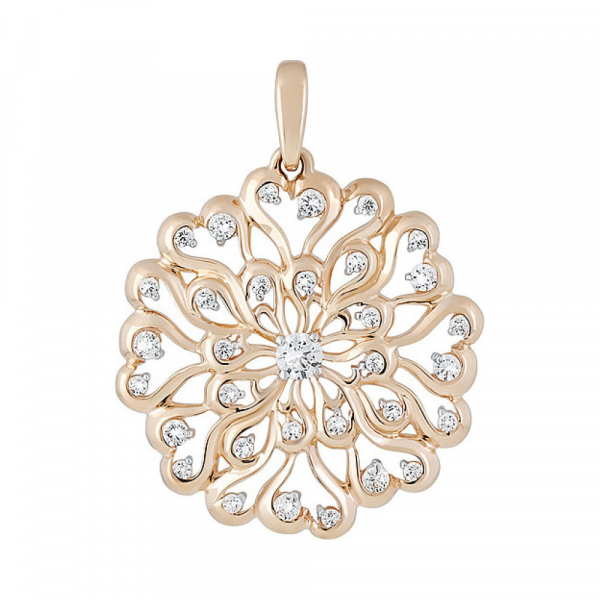 Золотая подвеска с фианитом № 133470