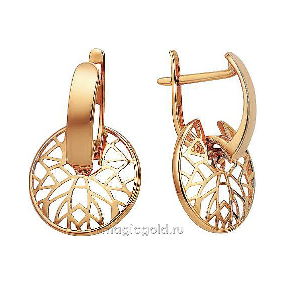 Золотые серьги без камня № 172312
