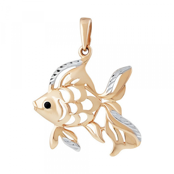 Золотая подвеска с алмазкой и фианитом № 135442