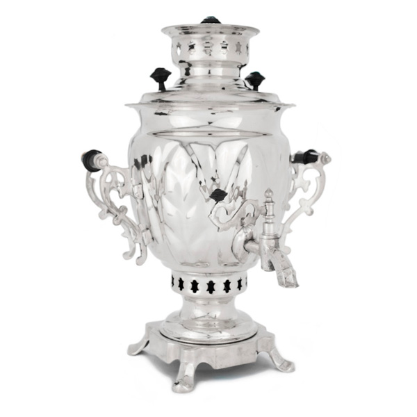 Самовар жаровой "желудь", 2 литра, никелированный