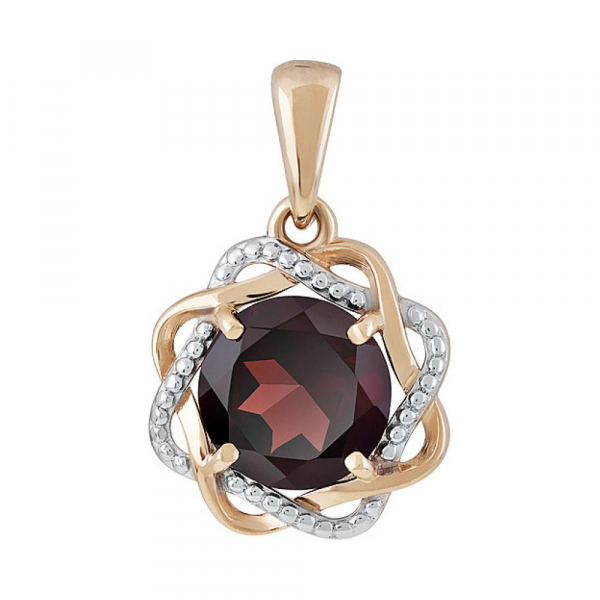 Золотая подвеска с гранатом № 128712