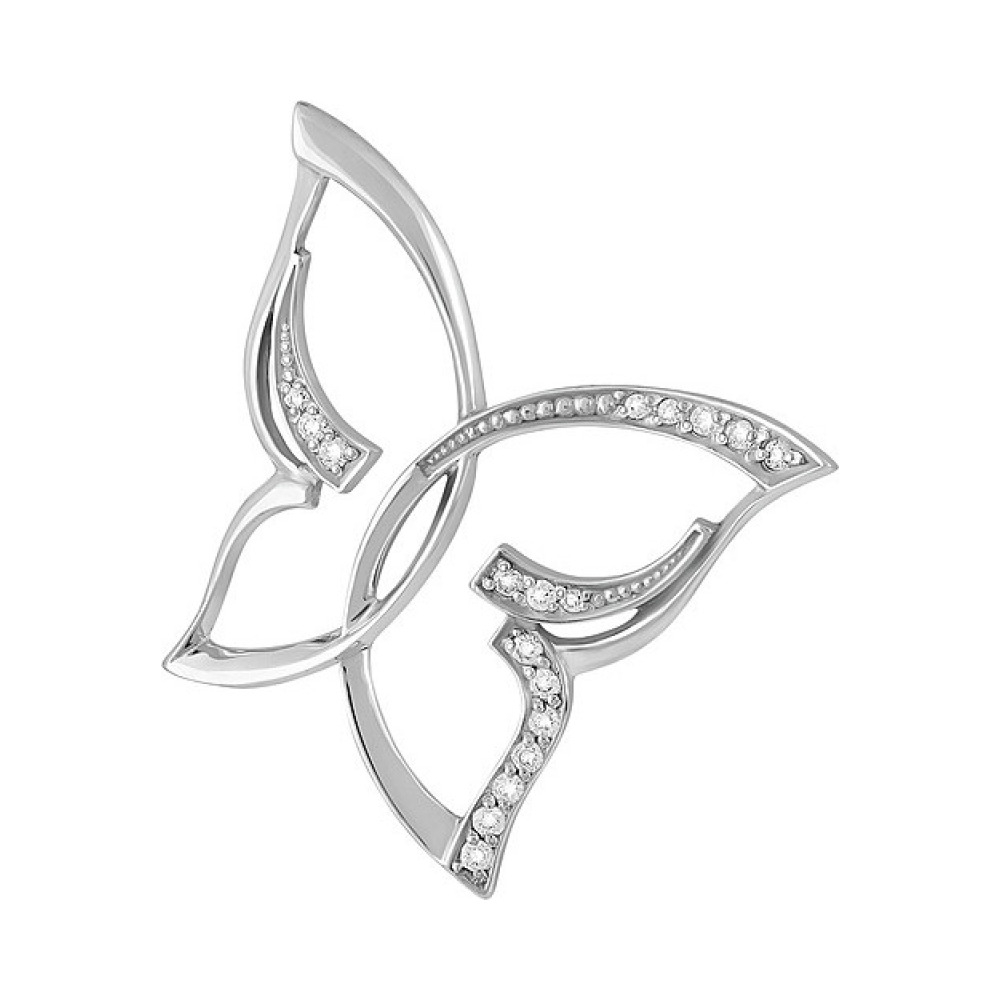 Серебряная подвеска с фианитом № 134159