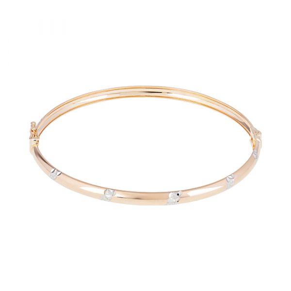 Золотой браслет без камня с алмазкой № 129733