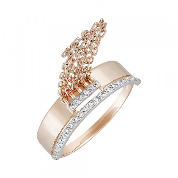 Золотое кольцо с фианитом № 133454