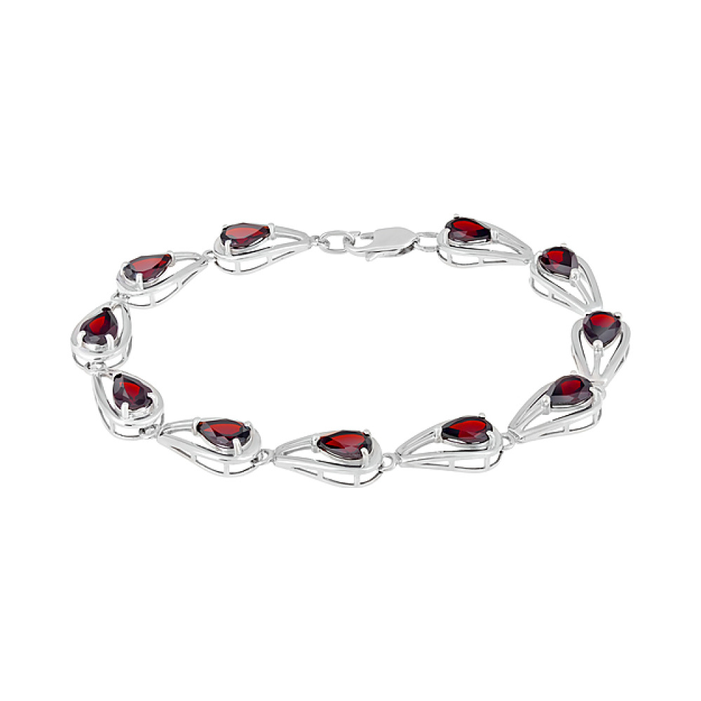Серебряный браслет с гранатом № 126615