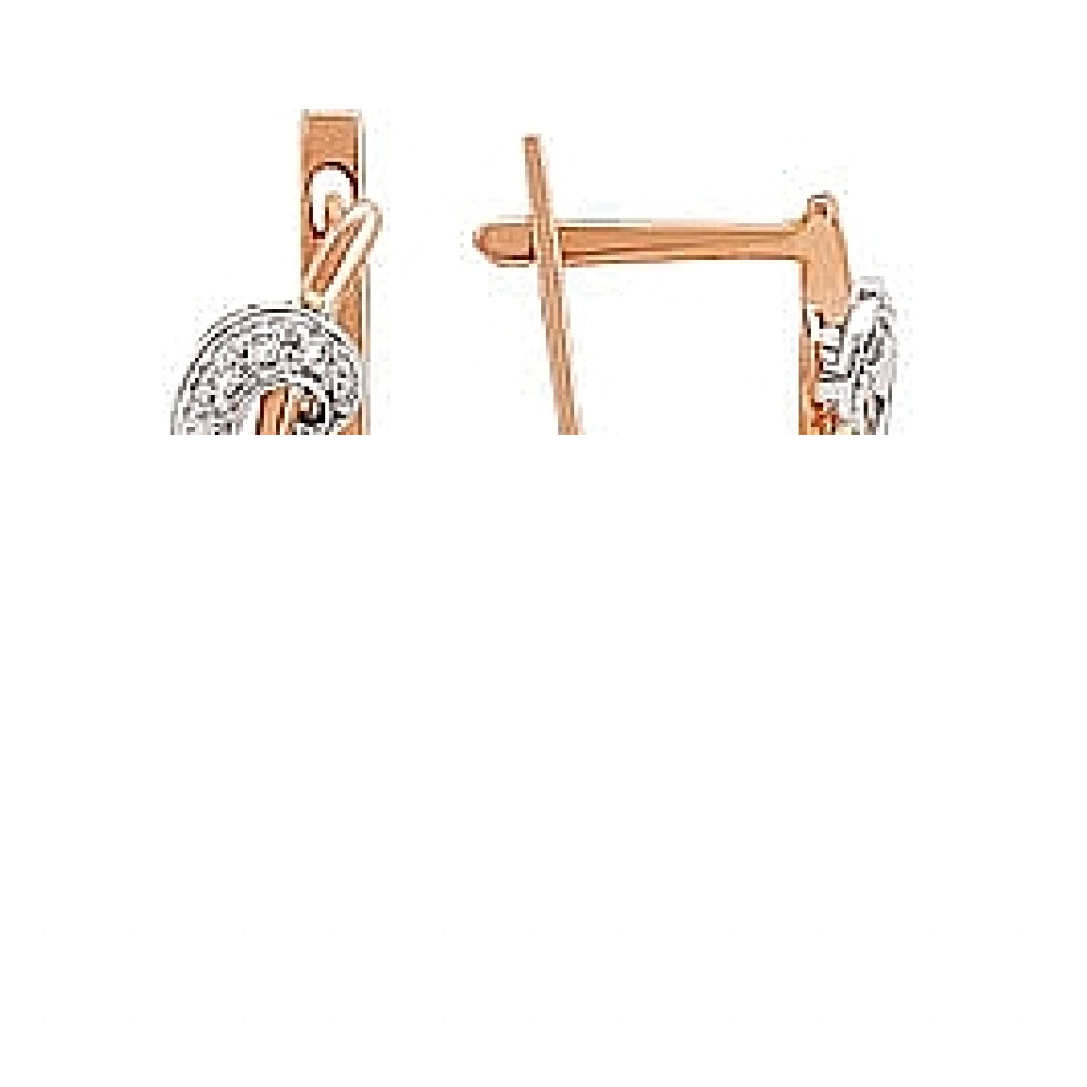 Золотые серьги с бриллиантом и топазом № 82360