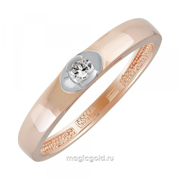 Золотое кольцо с бриллиантом № 160872