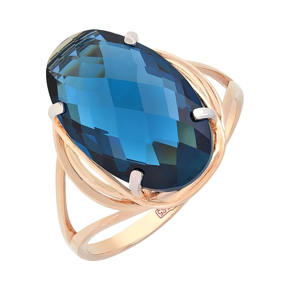 Золотое кольцо с топазом № 111233