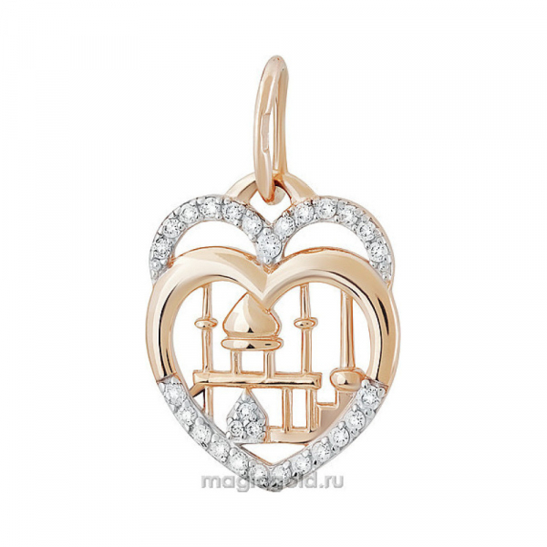Золотая подвеска с фианитом № 141998