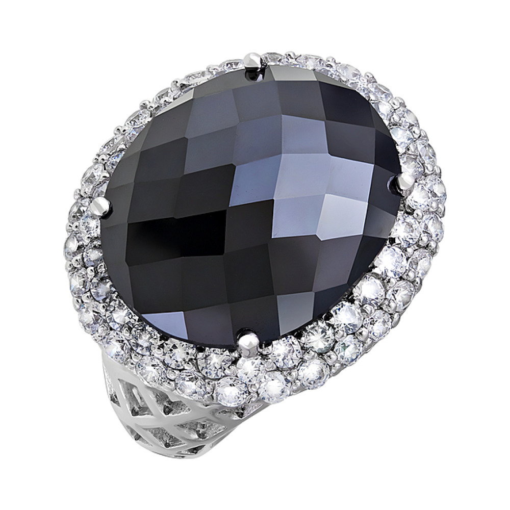 Серебряное кольцо с фианитом № 83550