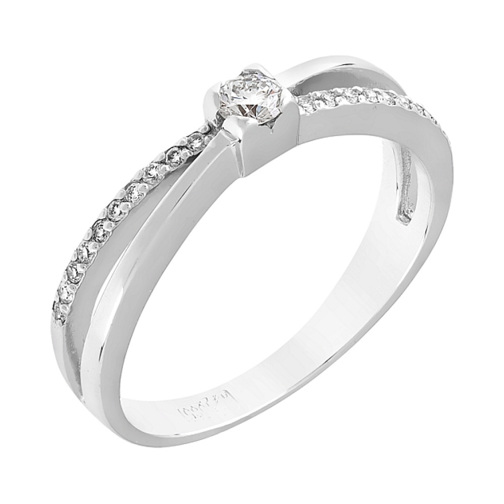 Золотое кольцо с бриллиантом № 115169