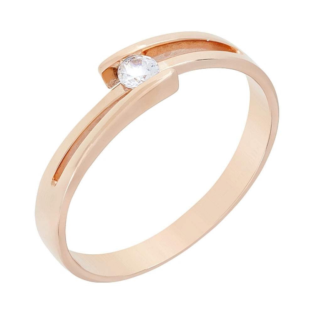 Золотое кольцо с фианитом № 64874