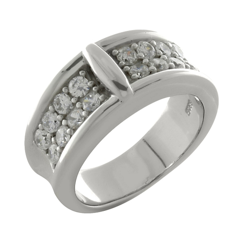 Серебряное кольцо с фианитом № 100229