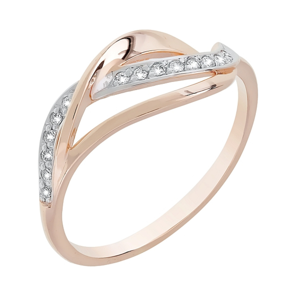 Золотое кольцо с фианитами № 116586