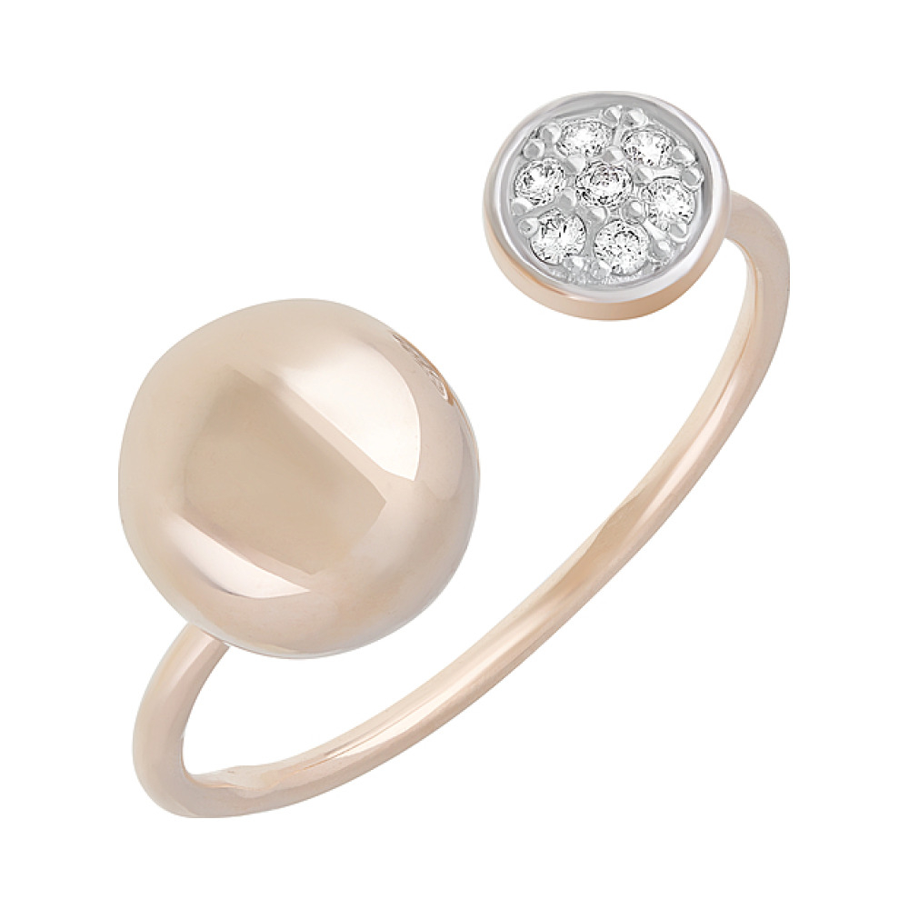 Золотое кольцо с фианитами № 126661