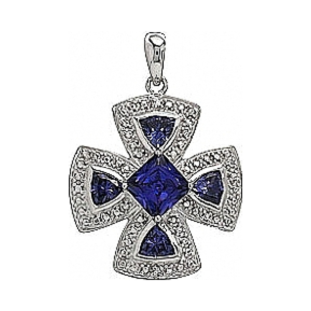 Серебряная подвеска с фианитом № 75093