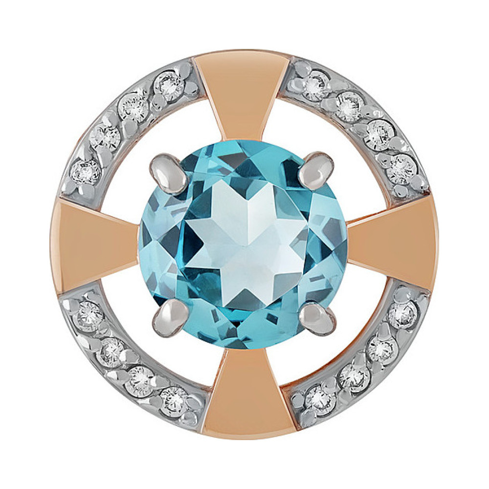 Золотая подвеска с топазом и фианитом № 134876