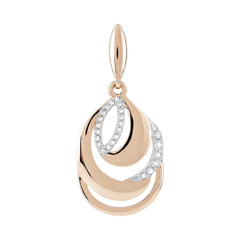 Золотая подвеска с фианитами № 123753