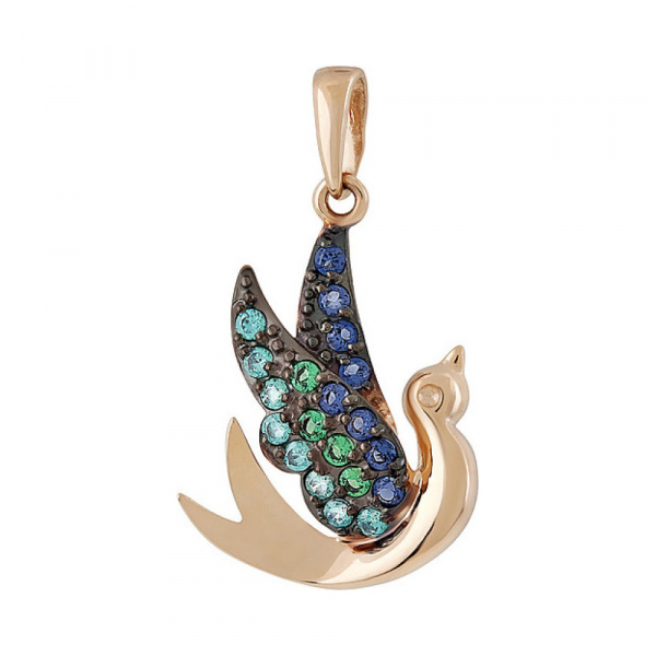 Золотая подвеска с фианитом № 135995