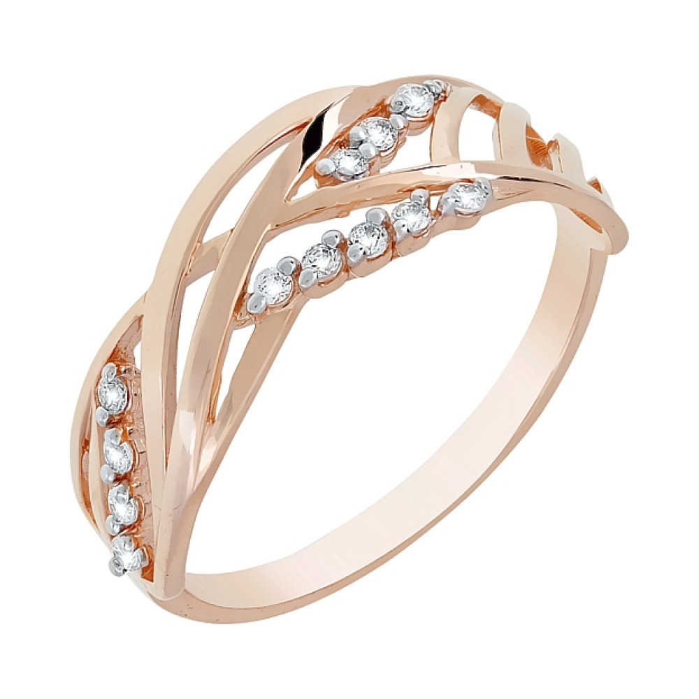 Золотое кольцо с фианитами № 116802