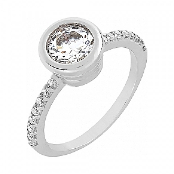 Золотое кольцо с кристаллами swarovski № 109766