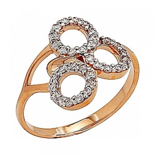 Золотое кольцо с фианитом № 78153