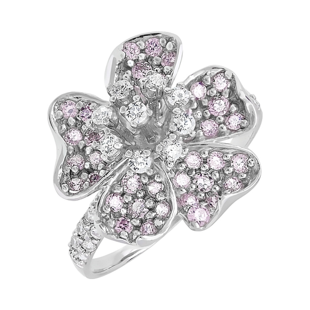 Серебряное кольцо с фианитами № 116613