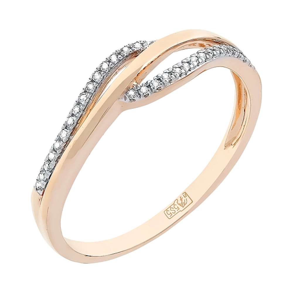 Золотое кольцо с бриллиантом № 112813