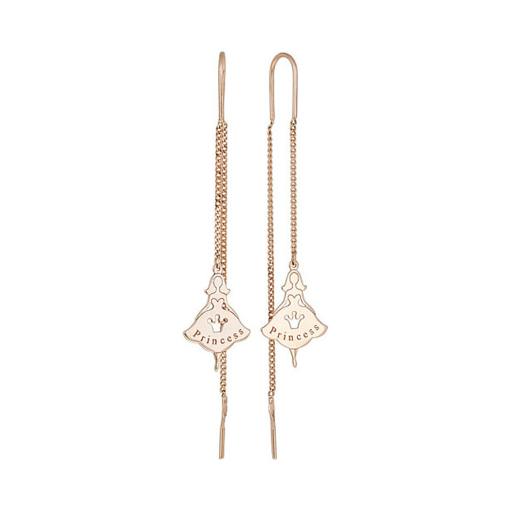 Золотые серьги без камня № 134929