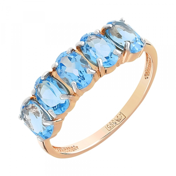 Золотое кольцо с топазом № 107349