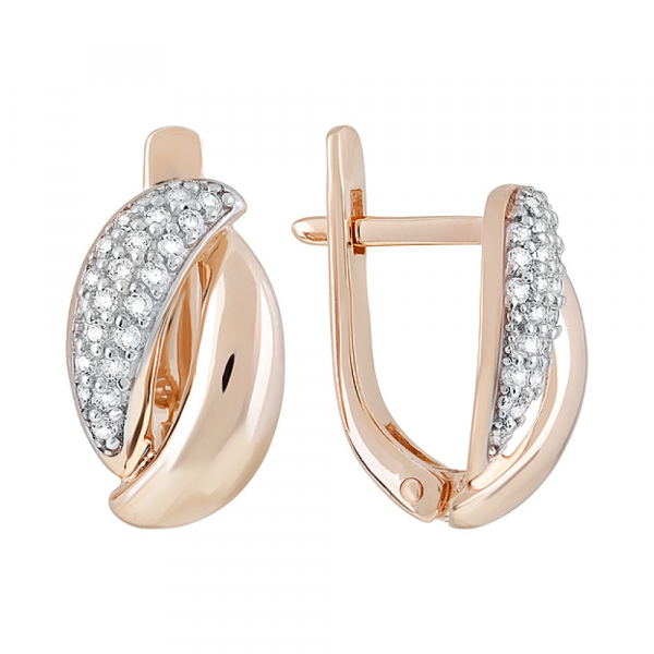 Золотые серьги с фианитами № 123845