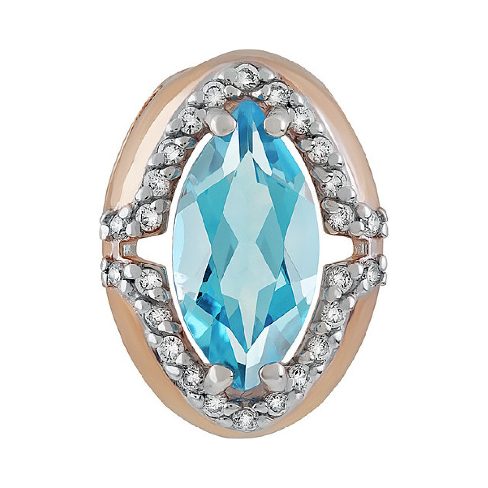 Золотая подвеска с топазом и фианитом № 134879