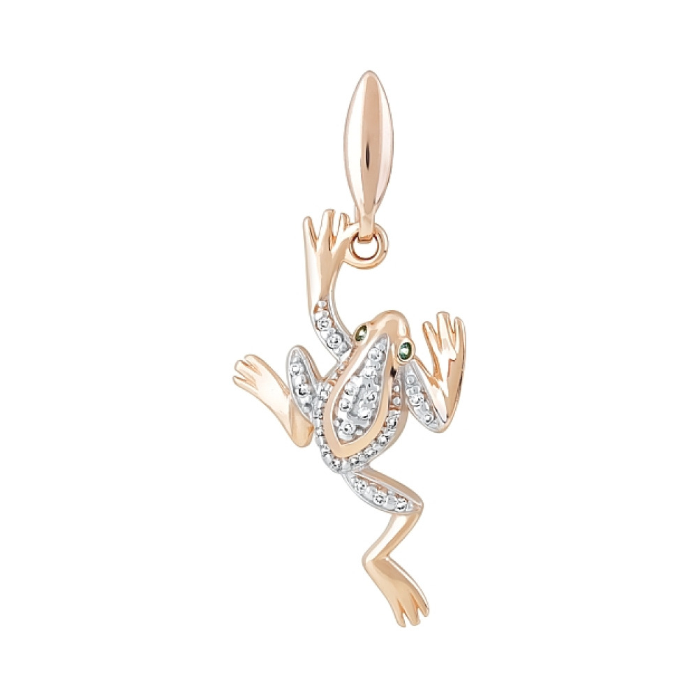 Золотая подвеска с фианитами № 121873