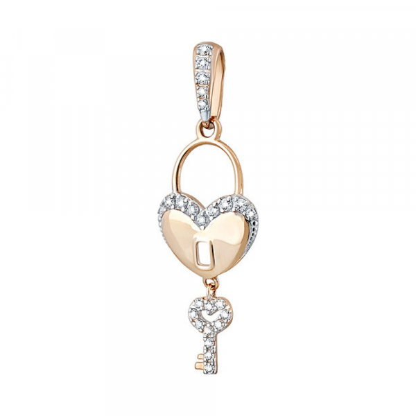 Золотая подвеска с фианитом № 133552