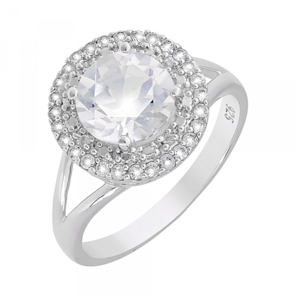 Серебряное кольцо с фианитом № 107333