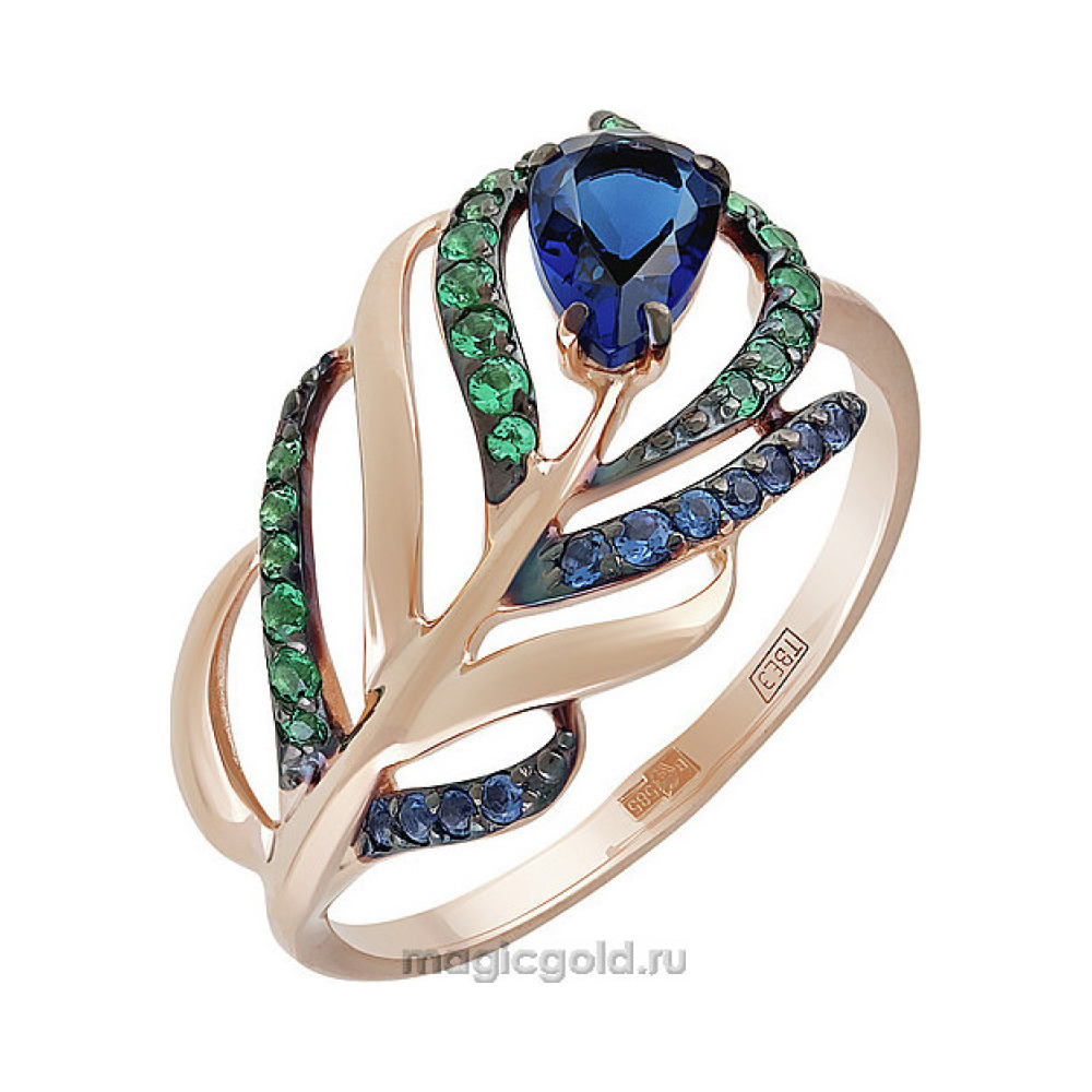 Золотое кольцо с фианитом № 140917