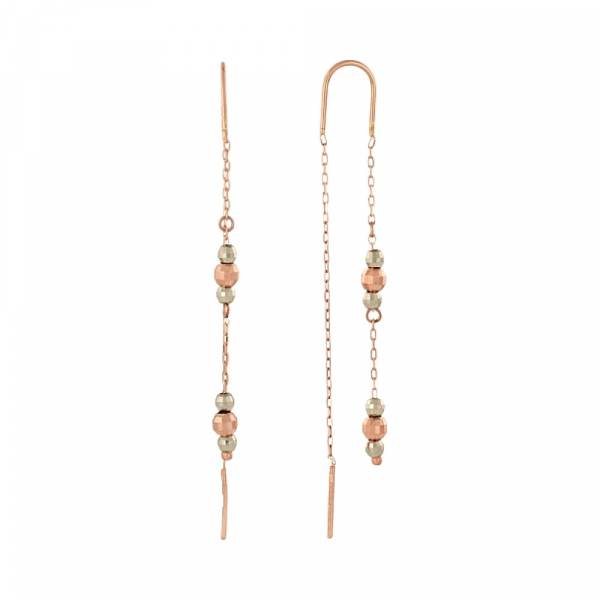 Золотые серьги без камня с алмазкой № 101596