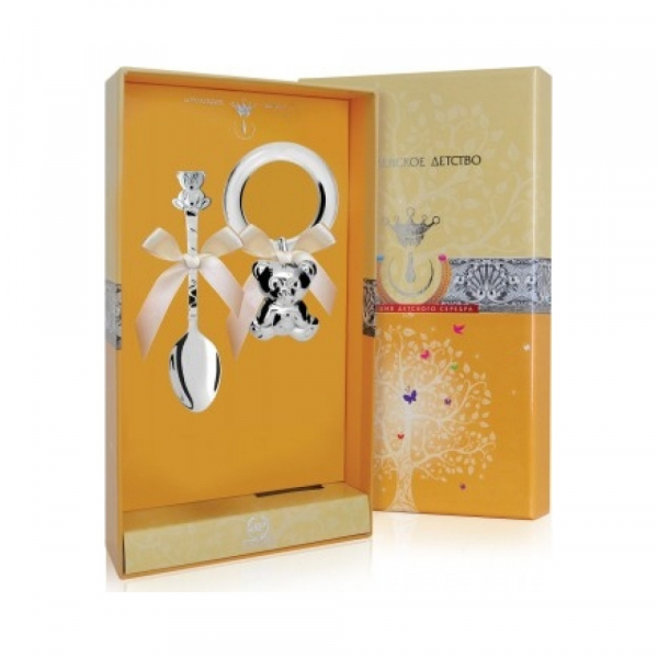 Набор для малышей «Медведь» с погремушкой на кольце