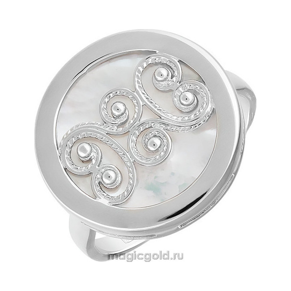 Серебряное кольцо с перламутром № 141463