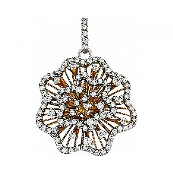 Серебряная подвеска с фианитом и золотым покрытием № 80840