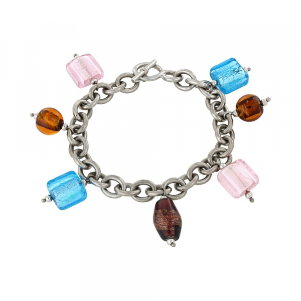 Серебряный браслет с муранским стеклом № 30364