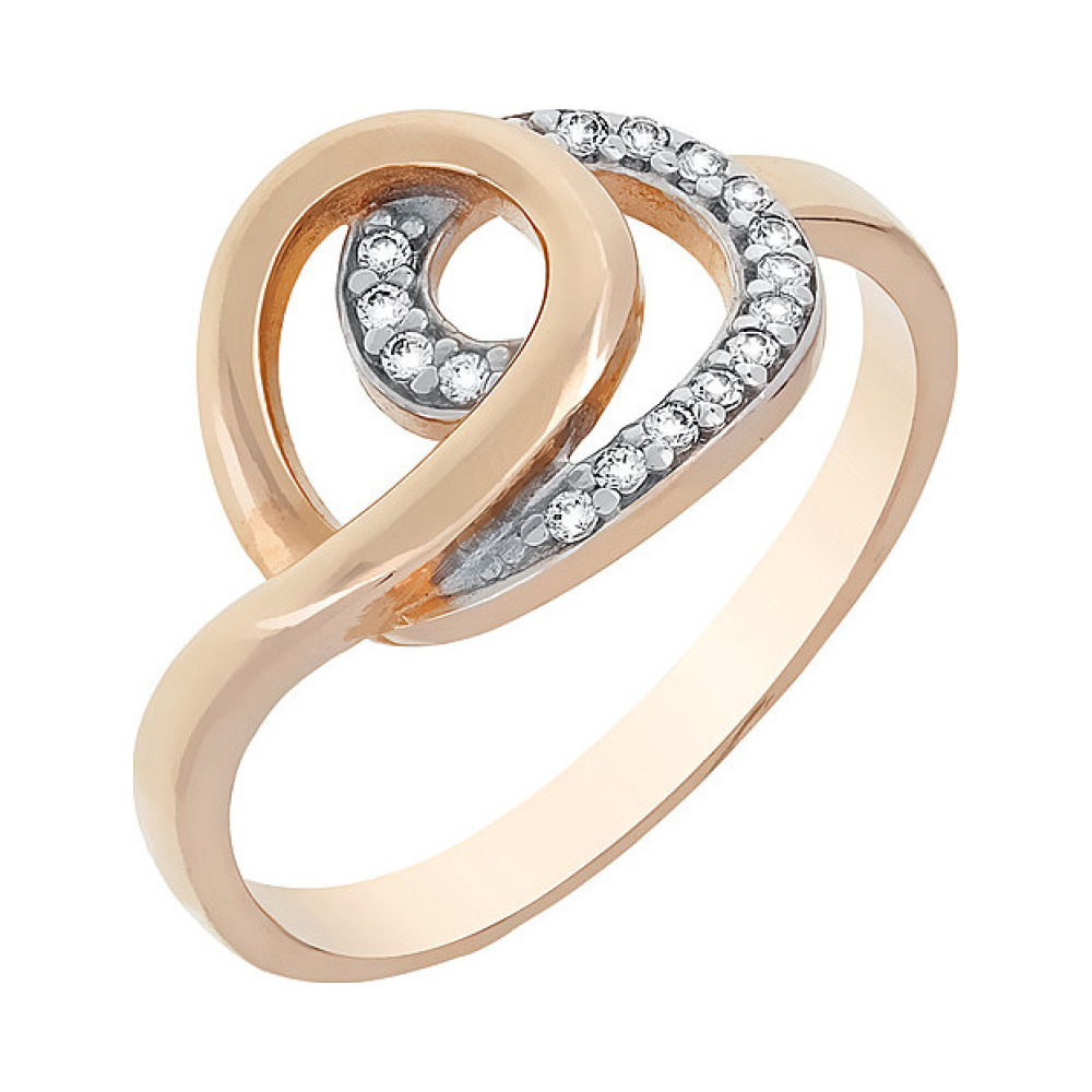 Золотое кольцо с фианитом № 82139