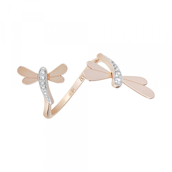 Золотое кольцо с фианитами № 127149