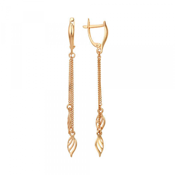 Золотые серьги без камня № 142263